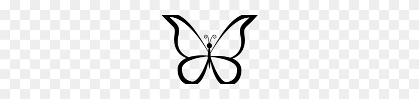 200x140 Butterfly Outline Clipart Butterfly Outline Vector Image Vector - Butterfly Clipart Black And White Outline
