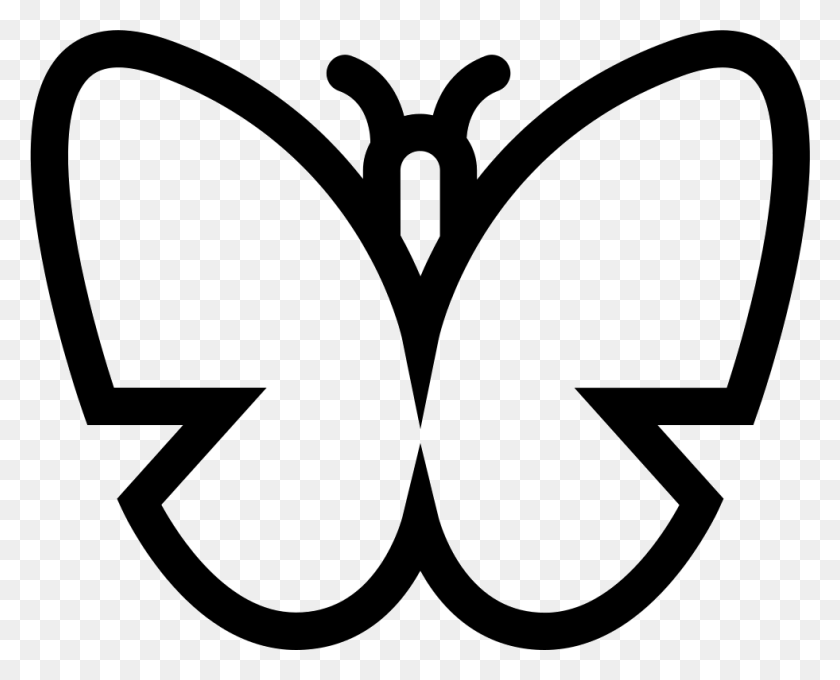 981x780 Butterfly Outline Top View Png Icon Free Download - Butterfly Outline PNG