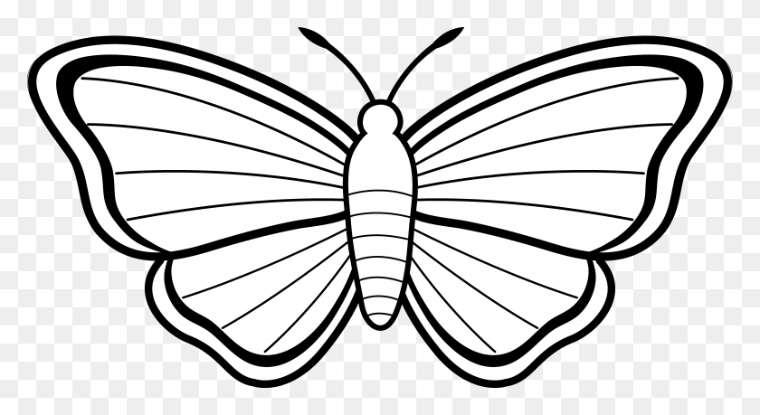 6629x3394 Butterfly Outlines Clipart - Georgia Outline Clipart