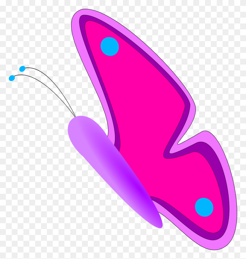 854x900 Butterfly Png Large Size - Pink Butterfly PNG