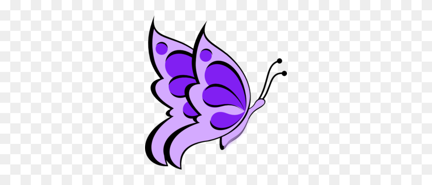 276x300 Бабочка Фиолетовый Свет Клипарт - Фиолетовая Бабочка Png