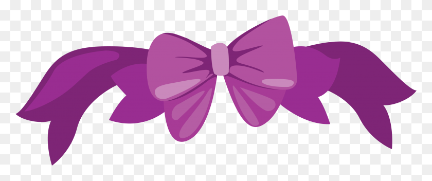 3001x1126 Butterfly Purple Ribbon Clip Art - Purple Ribbon PNG