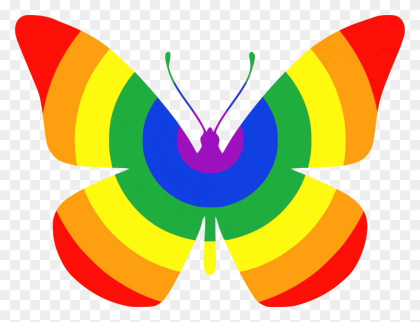 1001x750 Butterfly Rainbow Insect Color Pollinator - Pride Clipart
