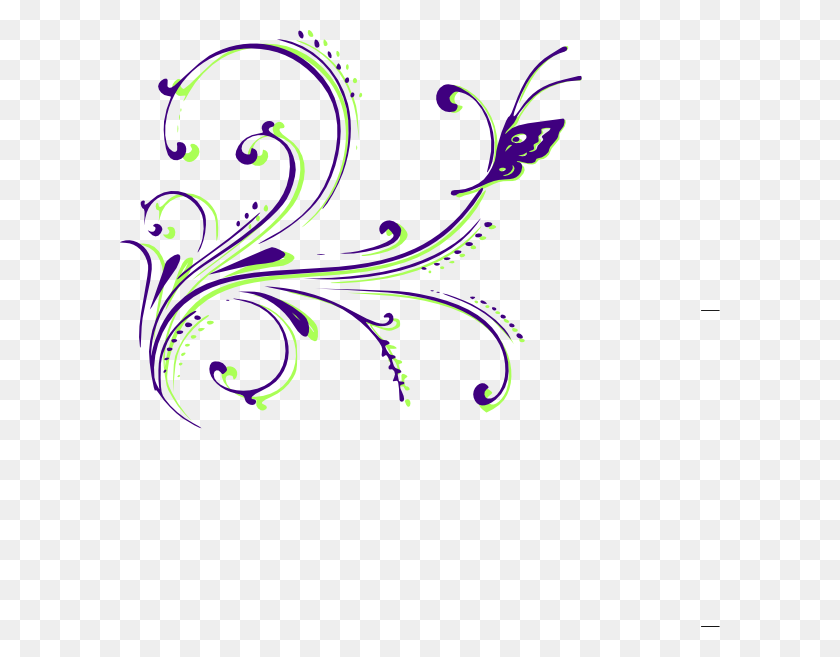 600x597 Butterfly Scroll Png Clip Arts For Web - Scroll Design Clipart