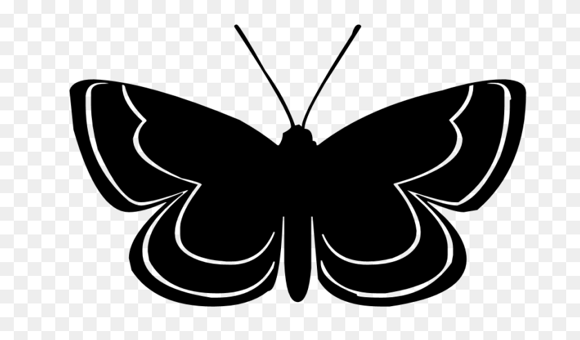 900x500 Силуэт Бабочки Картинки - Летающая Бабочка Клипарт