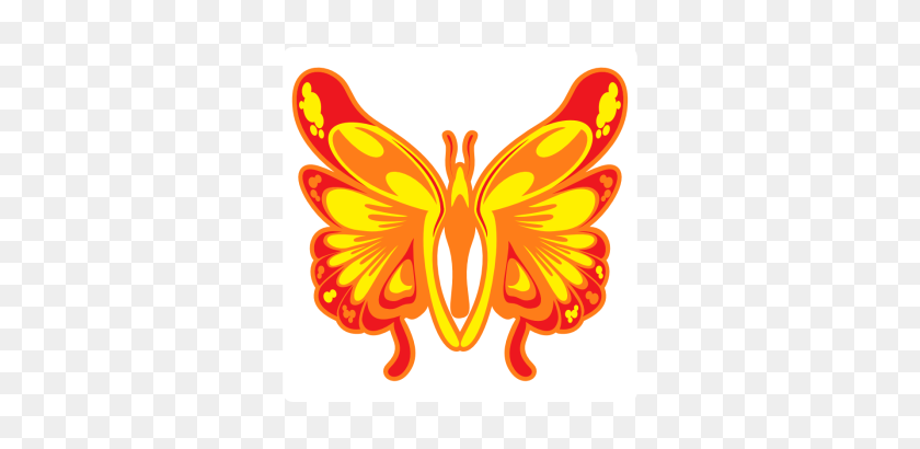 350x350 Butterfly Temporary Tattoo - Psychedelic PNG