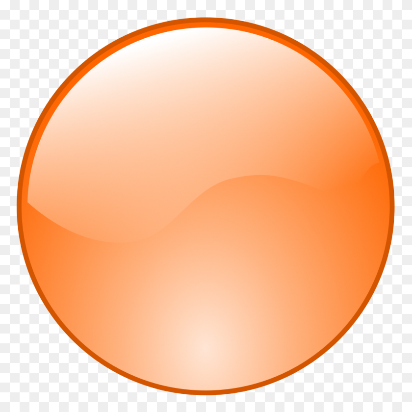 1024x1024 Button Icon Orange - Orange Circle PNG