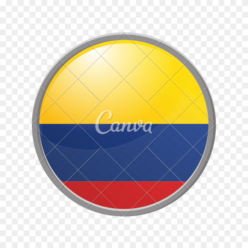800x800 Button With Colombian Flag - Colombian Flag PNG
