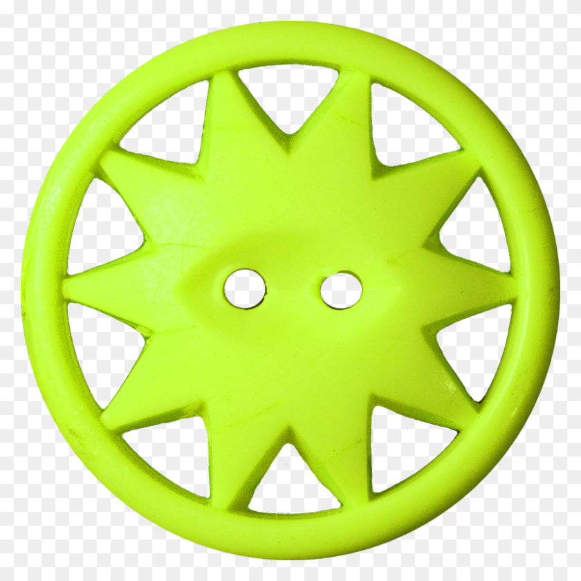 800x800 Button With Ten Pointed Star Inscribed In A Circle, Yellow Green - Star Circle PNG