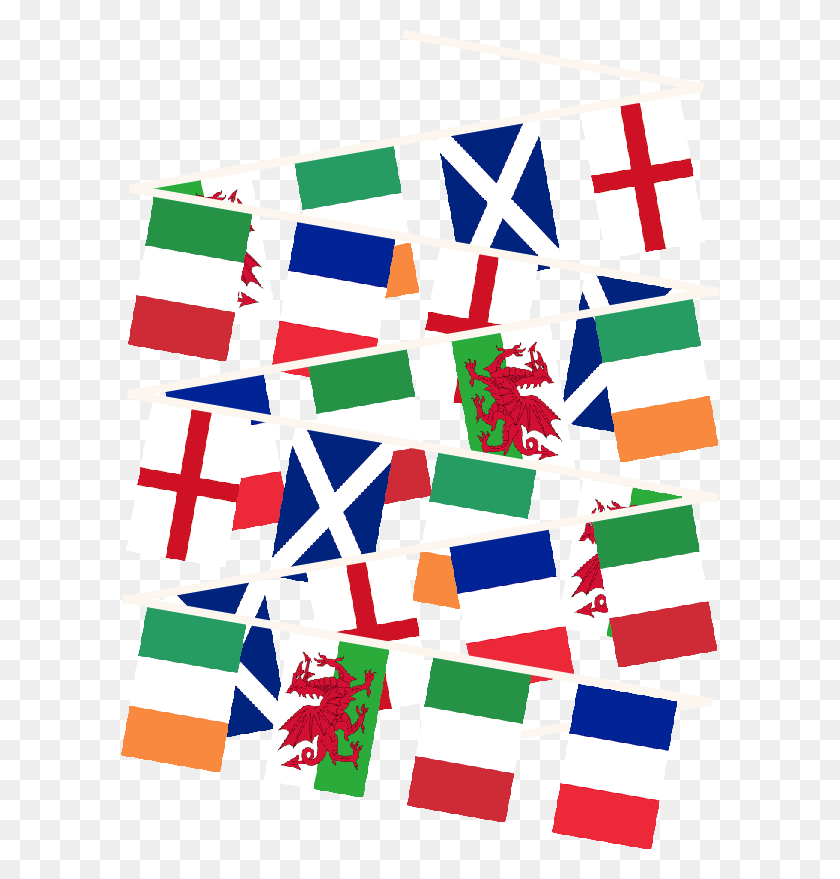 600x819 Comprar Nations Bunting Six Nations Rugby Buntings Greens - Six Flags Clipart