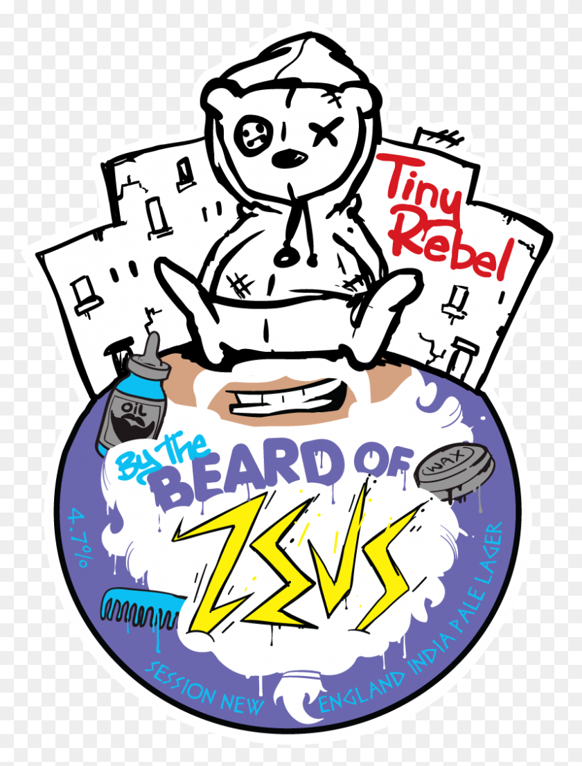 796x1068 By The Beard Of Zeus Tiny Rebel Brewing - Beard Clipart PNG