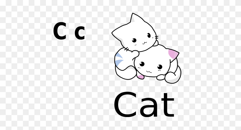 555x392 C Clipart Cat - Letter C Clipart Black And White