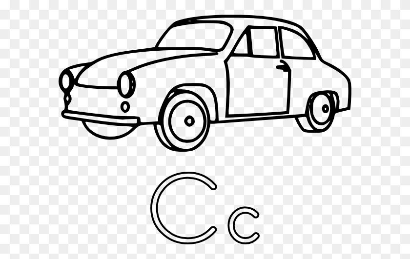 600x471 C Is For Car Clip Art - Email Clipart Black And White