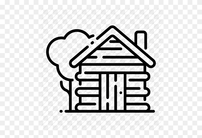 512x512 Cabin, Home, House, Rustic, Tree, Wood, Wooden Icon - Rustic PNG