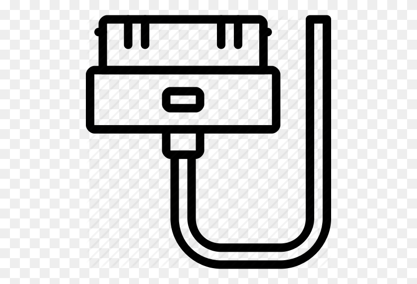 494x512 Cable, Connector, Iphone, Plug Icon - Iphone Outline PNG
