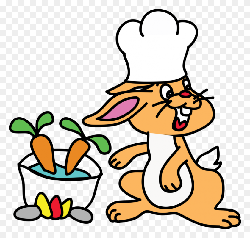 790x750 Cacciatore Easter Bunny Rabbit Cooking Chef - Pizza Chef Clipart