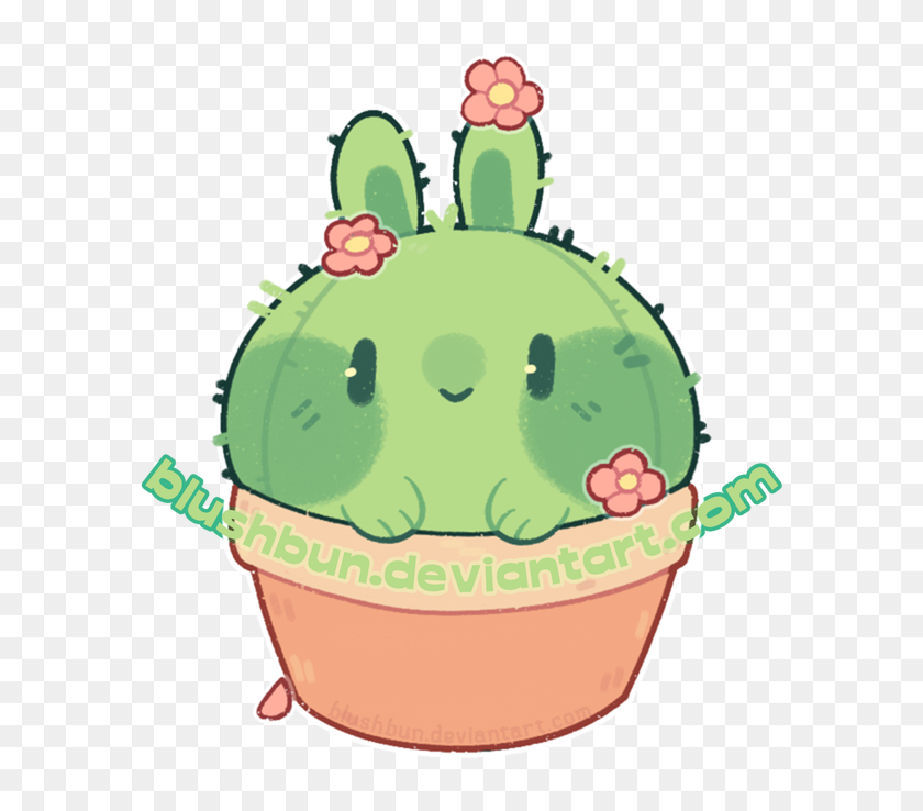 600x678 Cactibun - Cute Cactus PNG