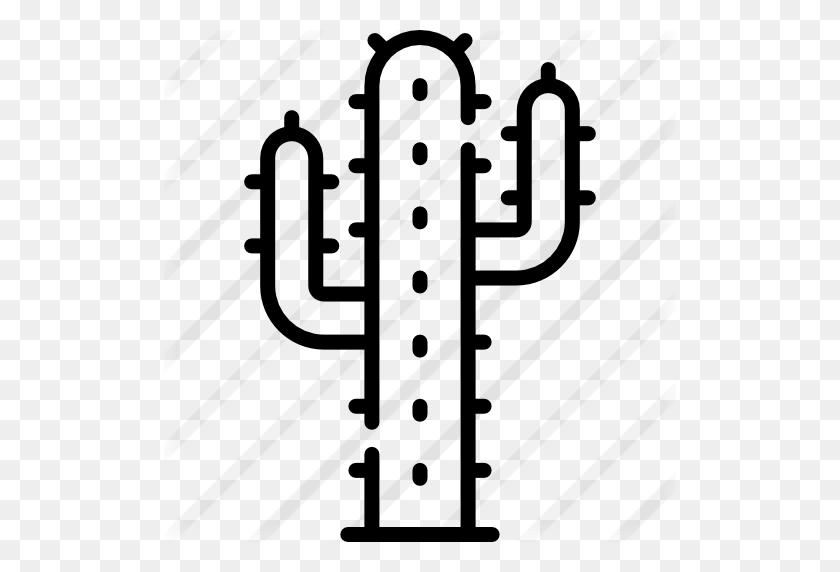 512x512 Cactus - Clipart De Cactus Blanco Y Negro