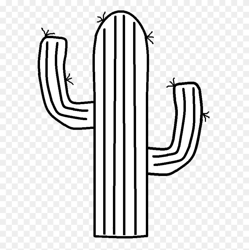 610x785 Cactus Black And White Clip Art - Number 1 Clipart Black And White