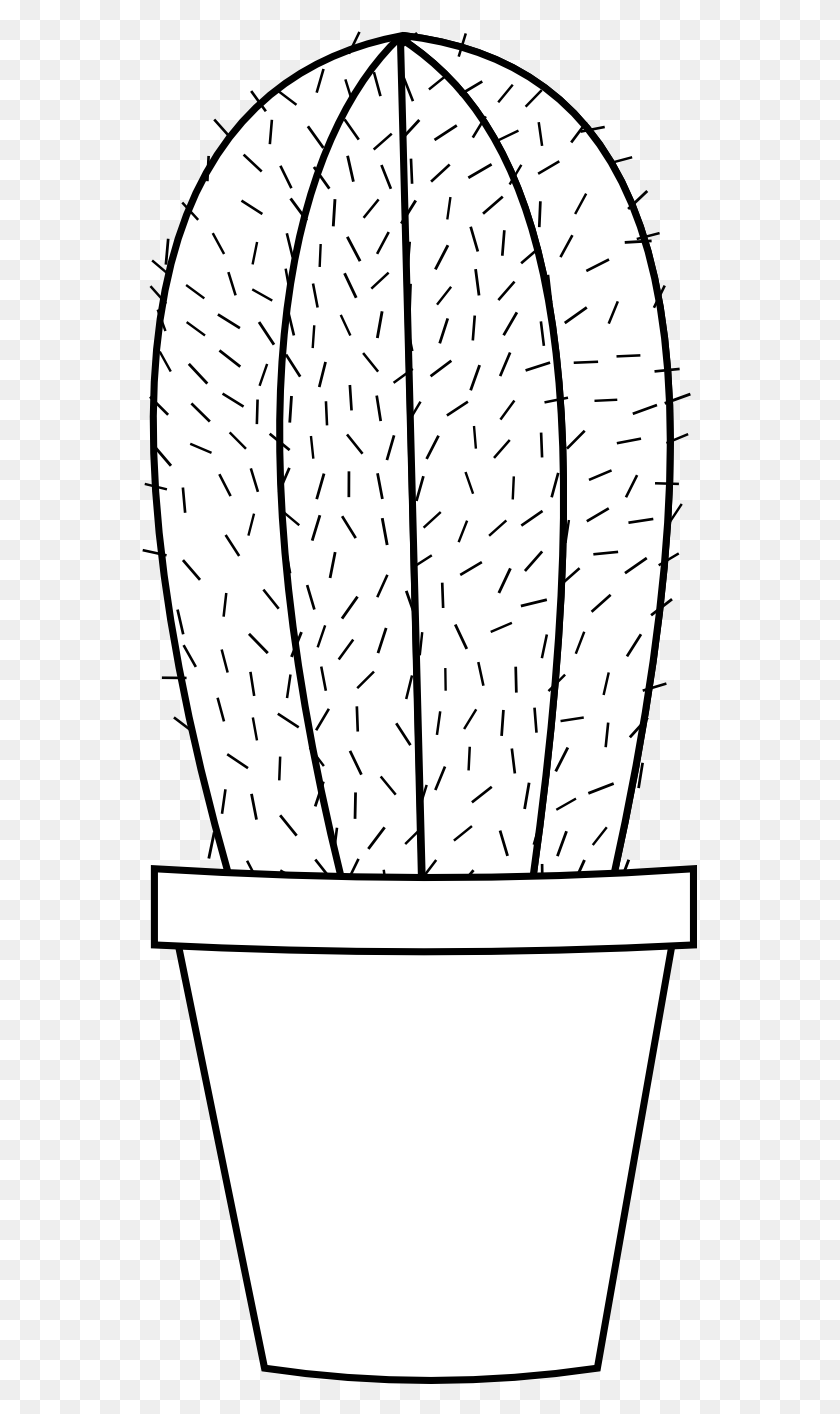 555x1354 Cactus Clipart Black And White - Pear Clipart