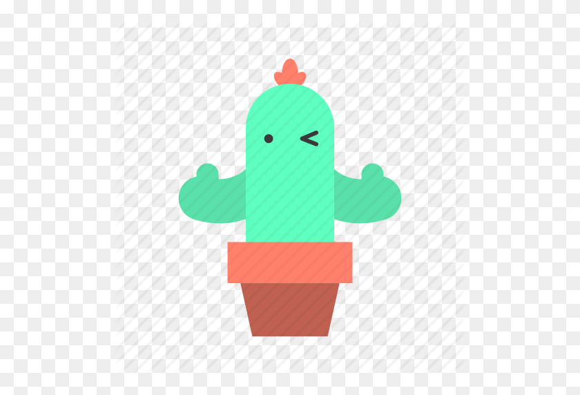 512x512 Cactus, Lindo, Emoji, Planta, Icono De Maceta - Lindo Cactus Png