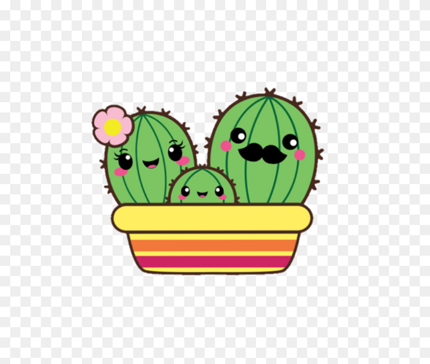 720x652 Cactus Cute Kawaii Family Nopal - Nopal PNG