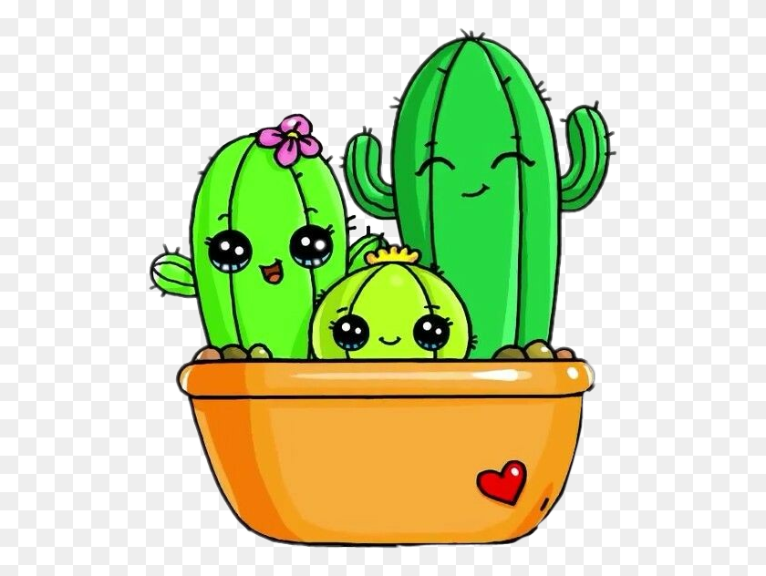 515x572 Cactus Familylove Cute Freetoedit - Cute Cactus PNG