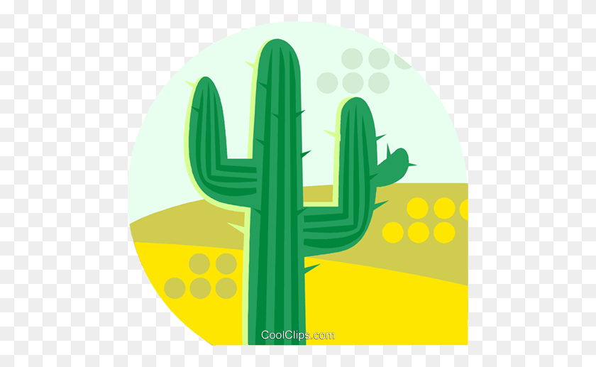480x457 Cactus Growing In The Desert Royalty Free Vector Clip Art - Saguaro Clipart