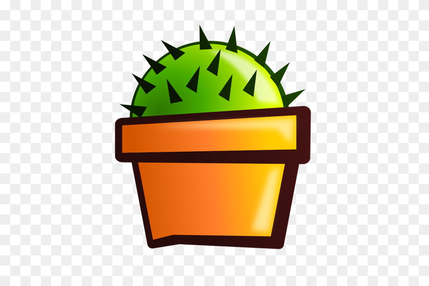 448x500 Cactus Plant In A Pot - Potted Cactus Clipart