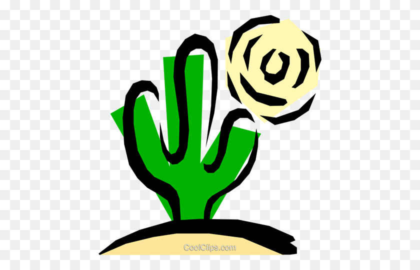 446x480 Cactus Royalty Free Vector Clip Art Illustration - Cactus Clipart PNG
