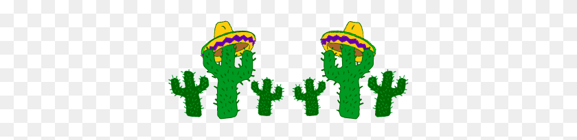 350x145 Cactus Sombrero Clip Art Mexican Border Clip Art And Gifs - Mexican Border Clipart