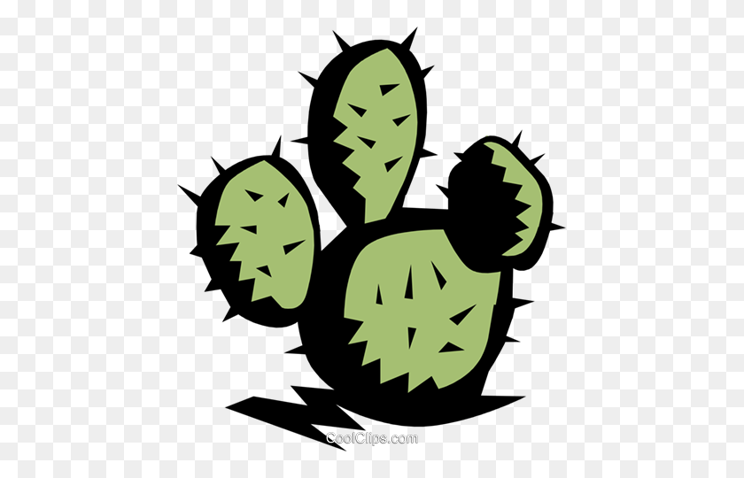 439x480 Cactus Symbol Royalty Free Vector Clip Art Illustration - Prickly Pear Cactus Clipart