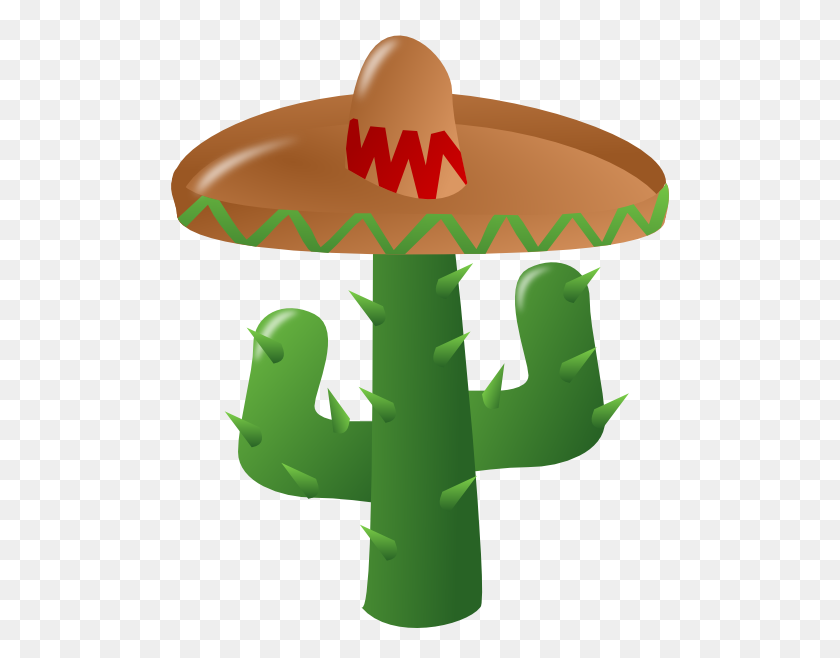 498x598 Cactus Wearing A Sombrero Clip Art - Mexican Cactus Clipart