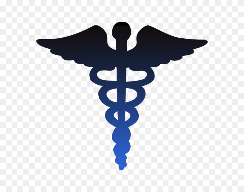 600x600 Caduceus Medical Symbol Blue Clipart Image - Hermes Clipart