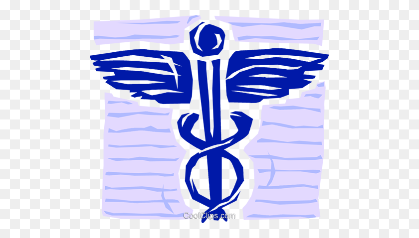 480x418 Caduceus Medical Symbol Royalty Free Vector Clip Art Illustration - Medical Symbol Clipart