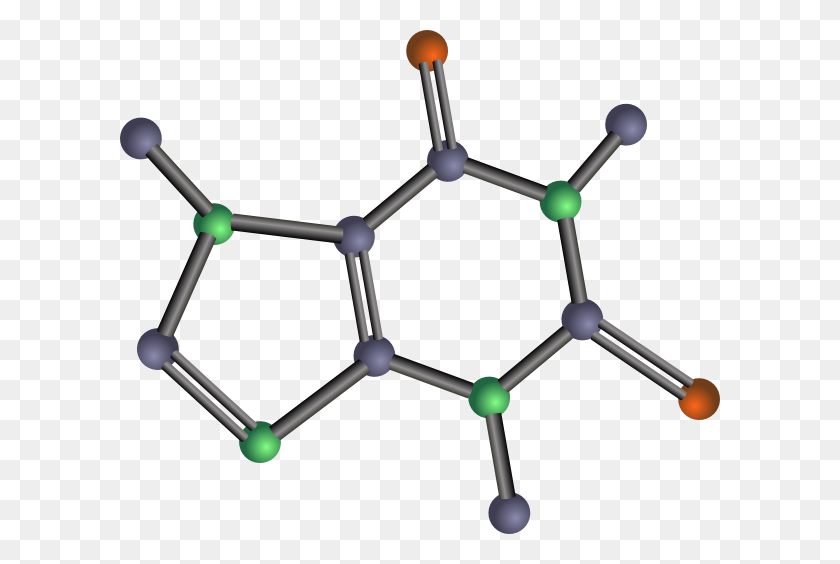 600x504 Caffeine Molecule Clip Art - Molecules Clipart