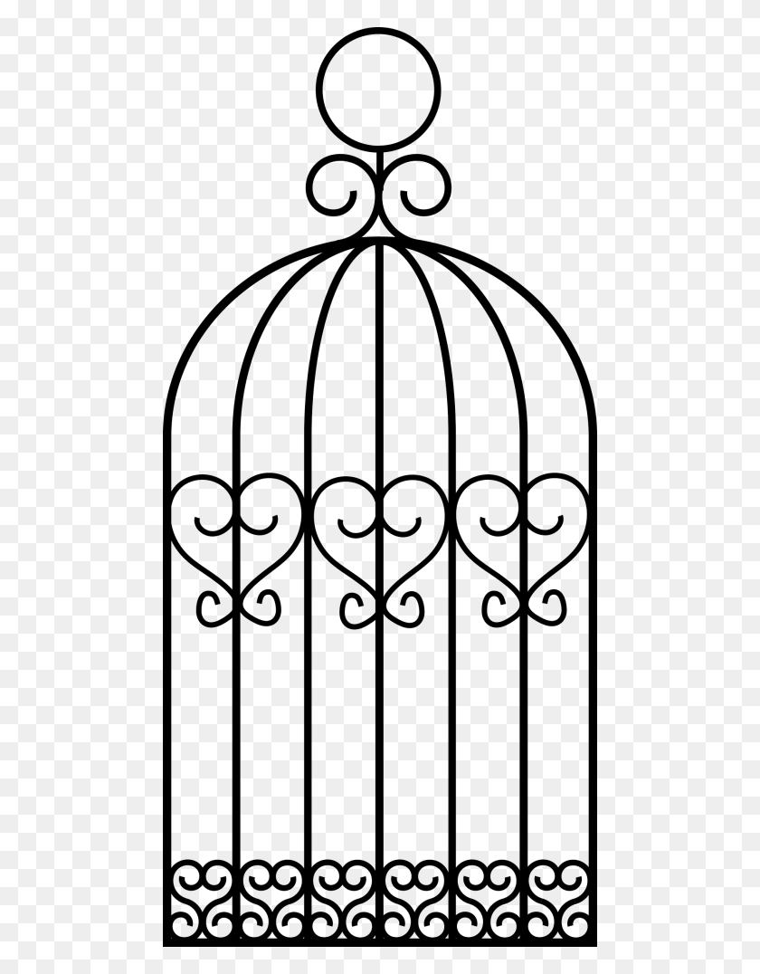 480x1016 Cage Bird Png - Cage Clipart Black And White