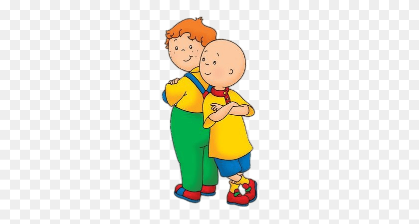 200x389 Caillou With A Friend Transparent Png - Caillou PNG