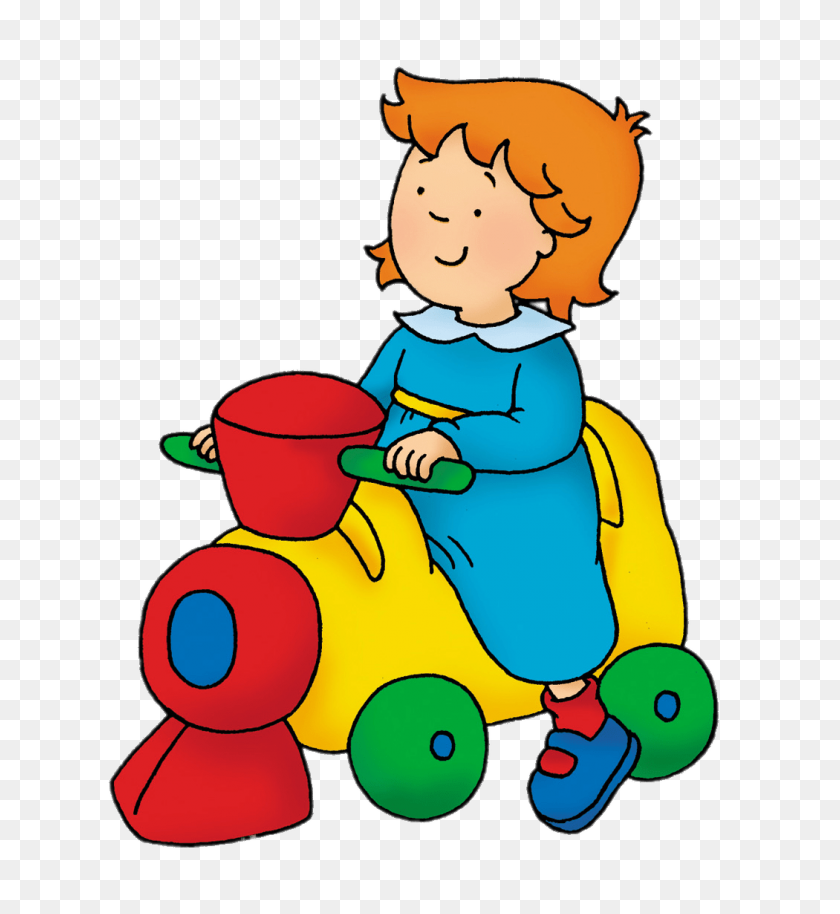 1050x1150 Caillou's Sister Rosie On Toy Train Png - Sister Clip Art