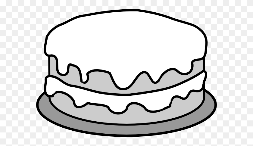 600x425 Cake Clipart Black And White No Candles - Mouth Clipart Black And White