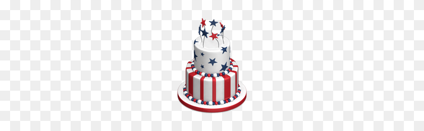 200x200 Cake Clipart July - July 4th Clip Art
