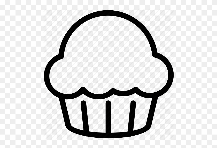 512x512 Cake, Cream, Cupcake, Desert, Muffin, Sweets Icon - Cupcake Outline Clipart