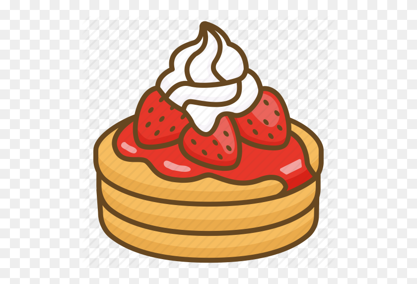 512x512 Cake, Cream, Dessert, Flapjacks, Pancake, Strawberries Icon - Pancake PNG