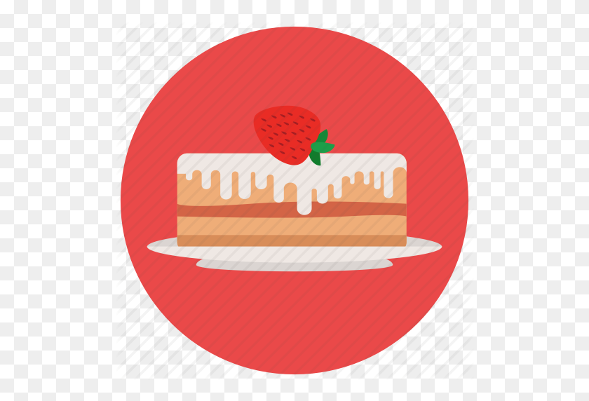 512x512 Cake, Dessert, Food, Plate, Strawberry, Sweets Icon - Food Plate PNG
