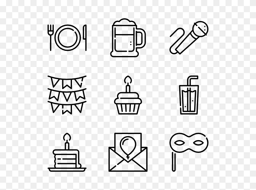 600x564 Cake Icons - Bake Sale Clipart Black And White