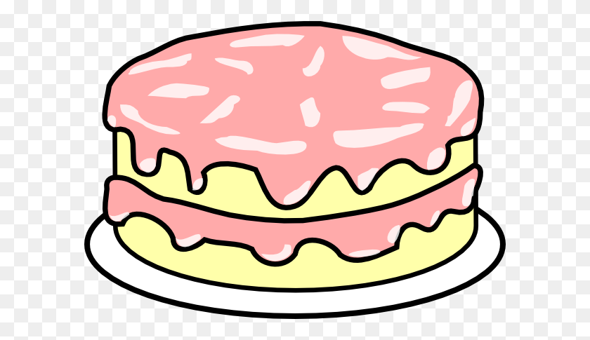 600x425 Cake Pink Icing Clip Art - Cake Clipart