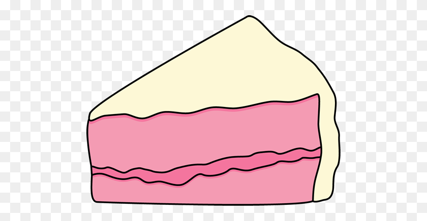 500x376 Cake Slice Clip Art Slice Of Pink Cake With White Frosting Clip - Pink Cake Clipart