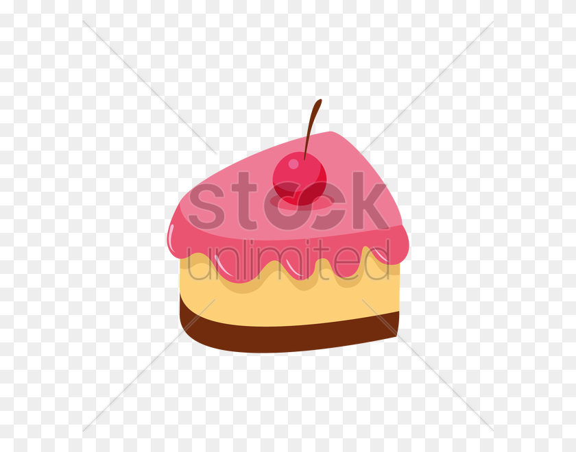 600x600 Cake Slice With Cherry Vector Image - Cake Slice PNG