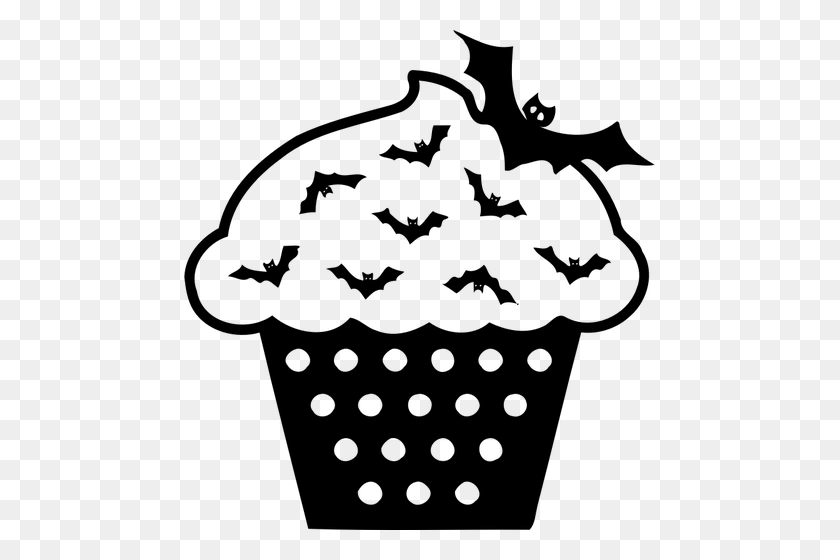 471x500 Cake With Bats - Black And White Cake Clipart