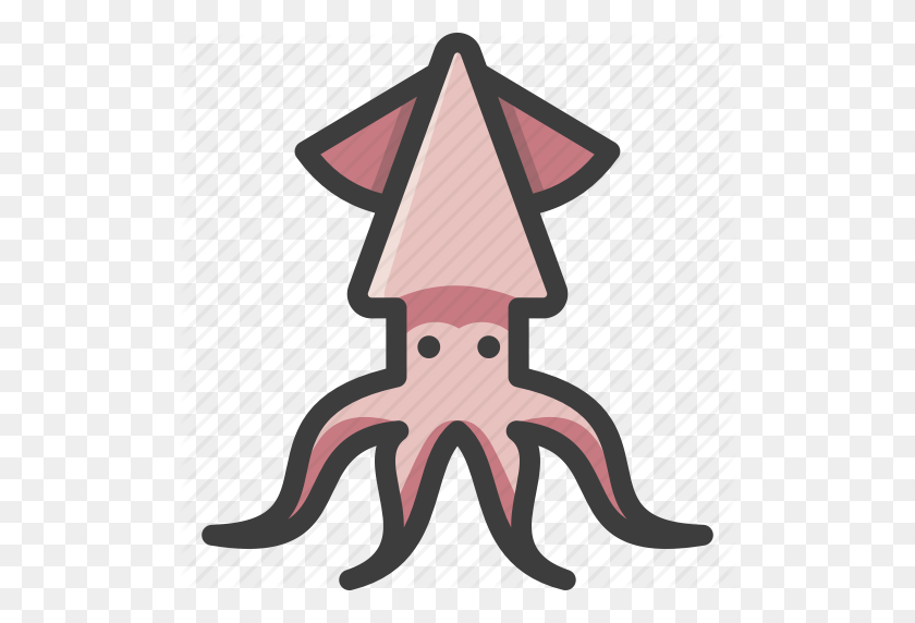 512x512 Calamares, Cefalópodos, Peces, Calamar Icono - Calamar Png